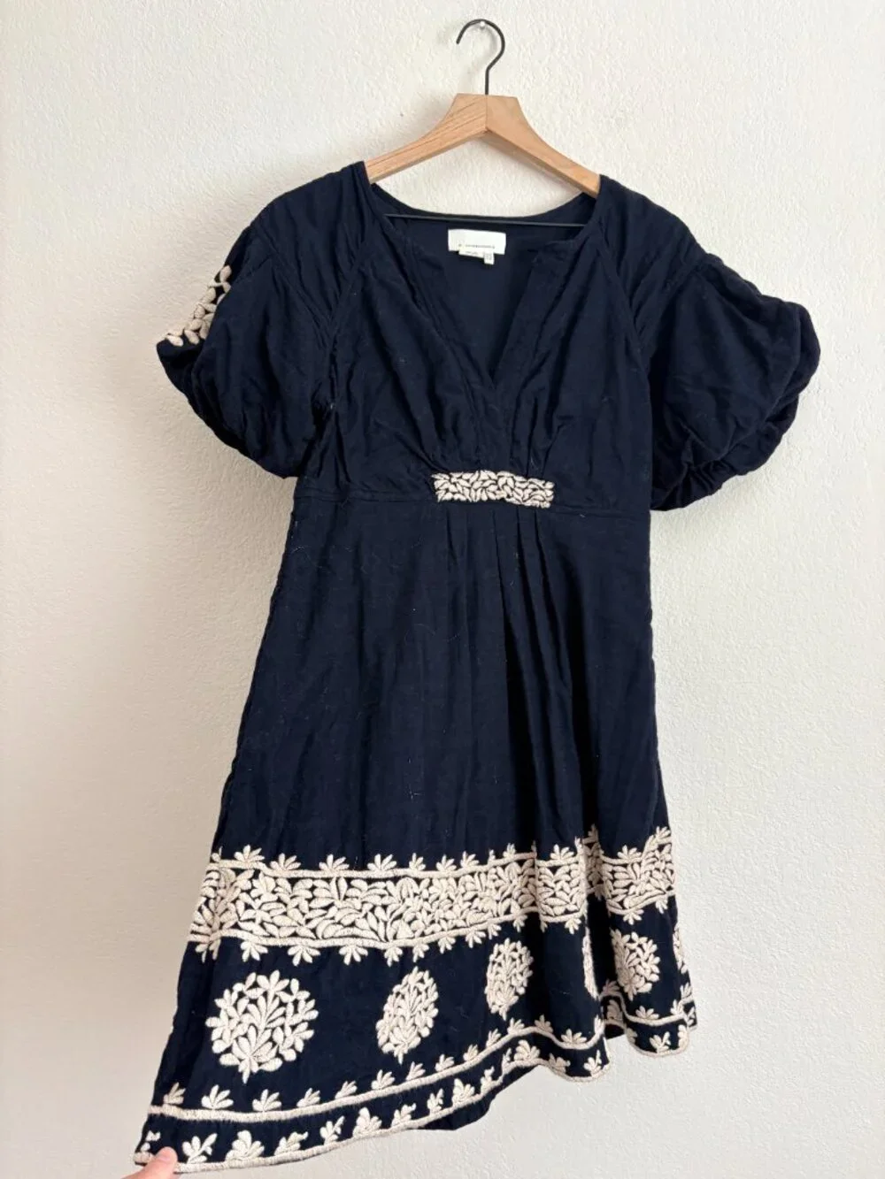 Anthropologie Provence Embroidered Puff Sleeve Mini Dress - Picture 8 of 10
